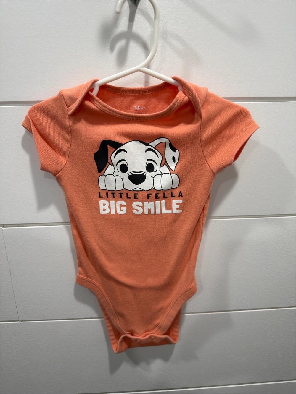 Disney Orange Baby One-Piece Bodysuit with Puppy Graphic